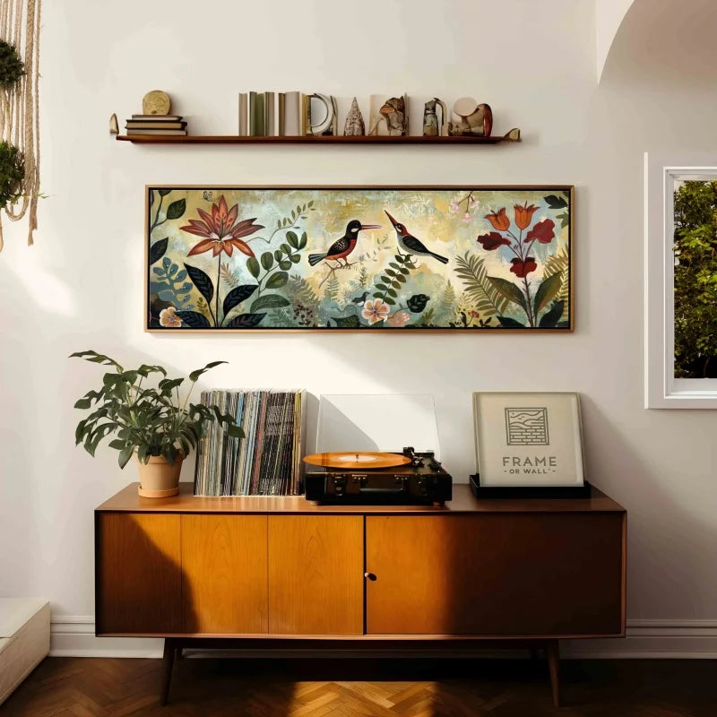 Vintage Botanical Canvas Wall Art | Panoramic Floral Print Botanical Canvas Print Peaceful Pleasures Health and Wellness