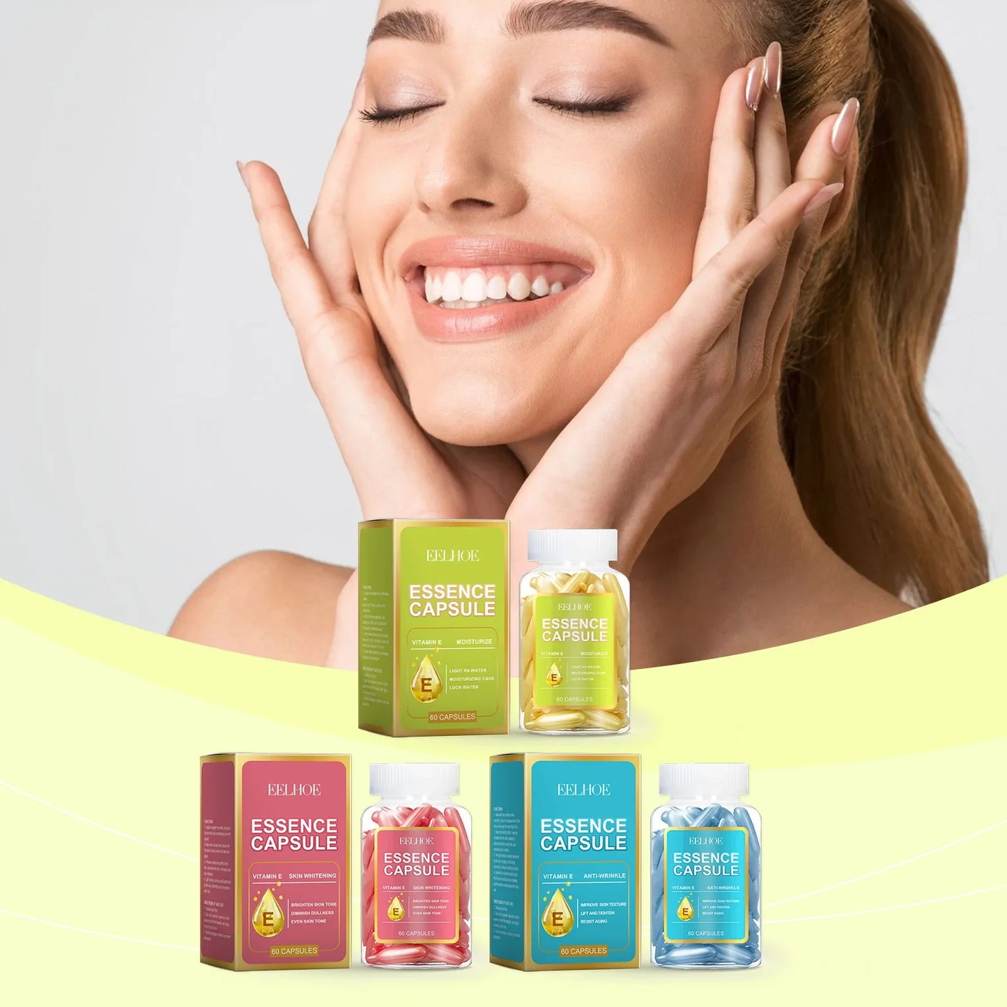EELHOE Vitamin E Face Serum Capsules – Brighten & Firm 60pc