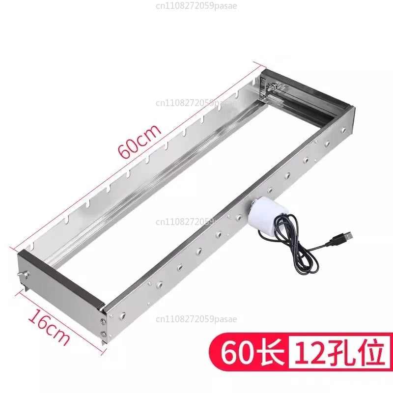 Auto-Rotate Stainless Steel BBQ Skewer & Hot Dog Roller Grill