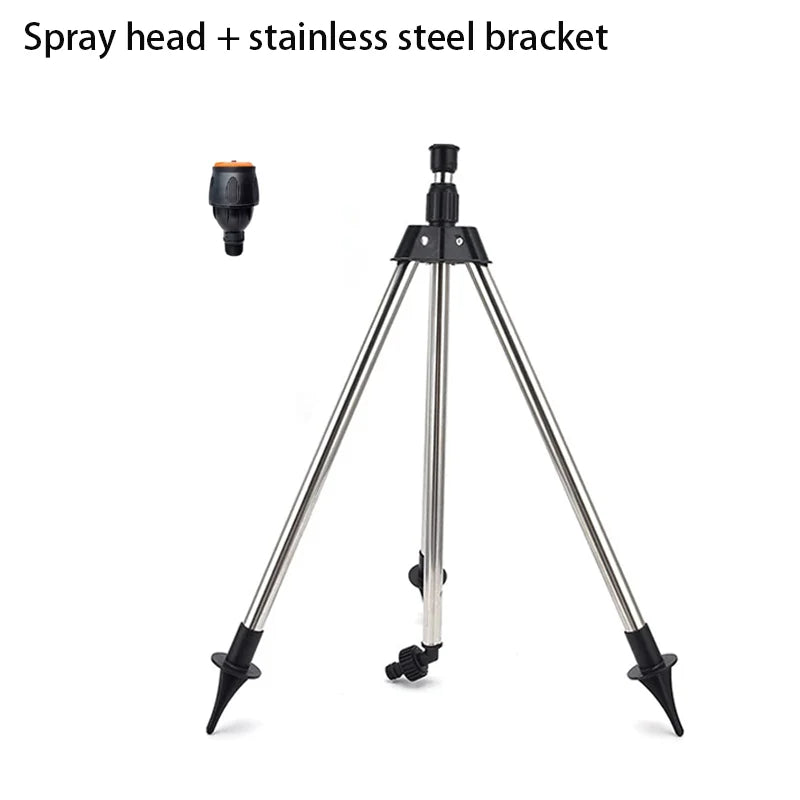 360 Rotary Irrigation Sprinkler Head with Tripod Telescopic Support Automatic Rotating Sprayer Garden Lawn Watering Sprinkler Peaceful Pleasures Health and Wellness Set 1