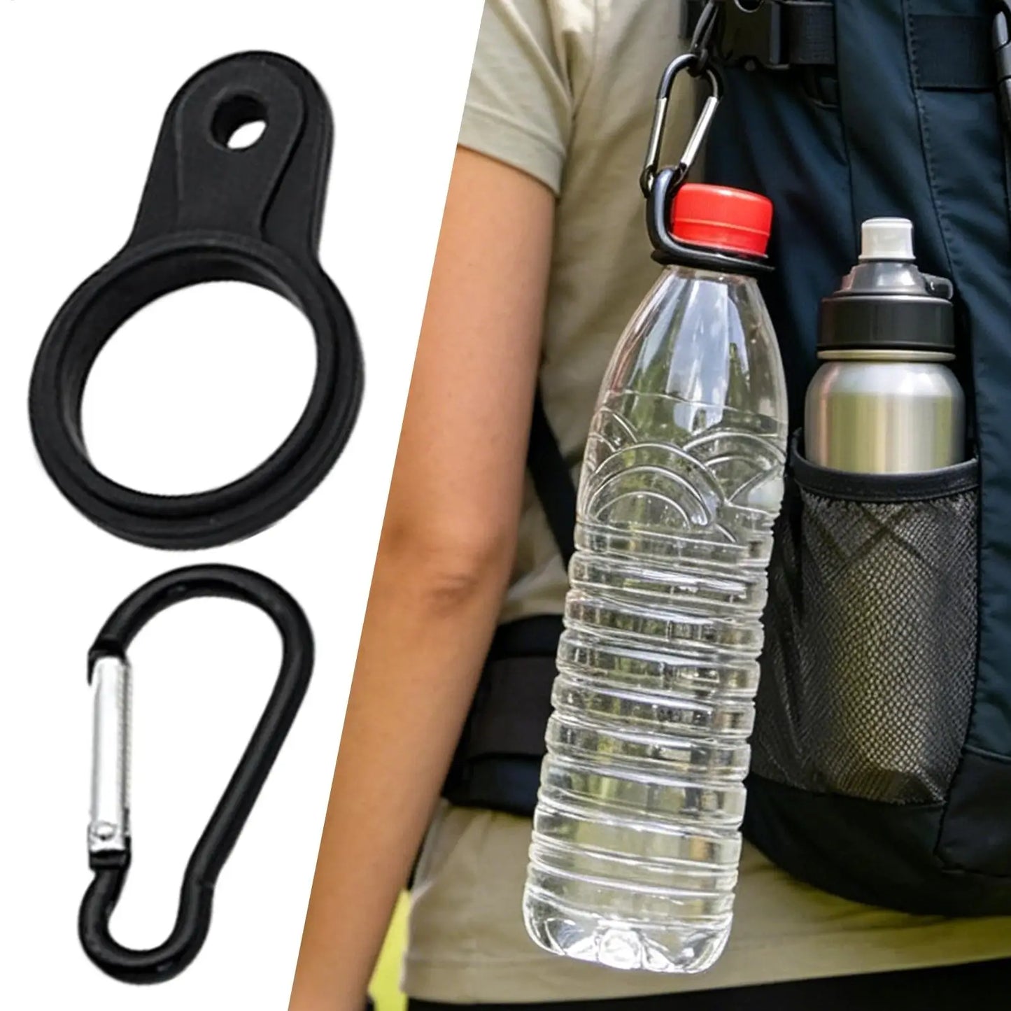 Silicone Water Bottle Clip Carabiner | Non-Slip Backpack Holder