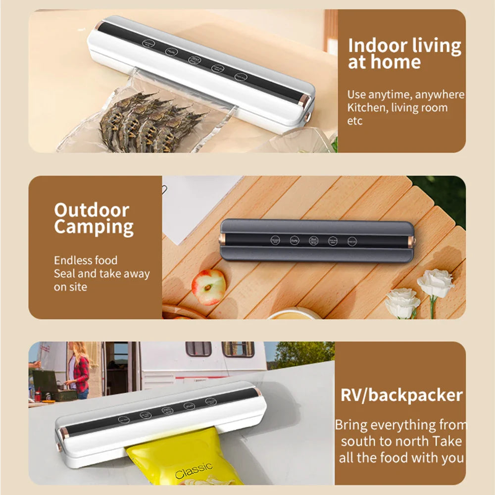 Wireless USB Vacuum Sealer 62KPa 1500mAh – Auto Food Sealer