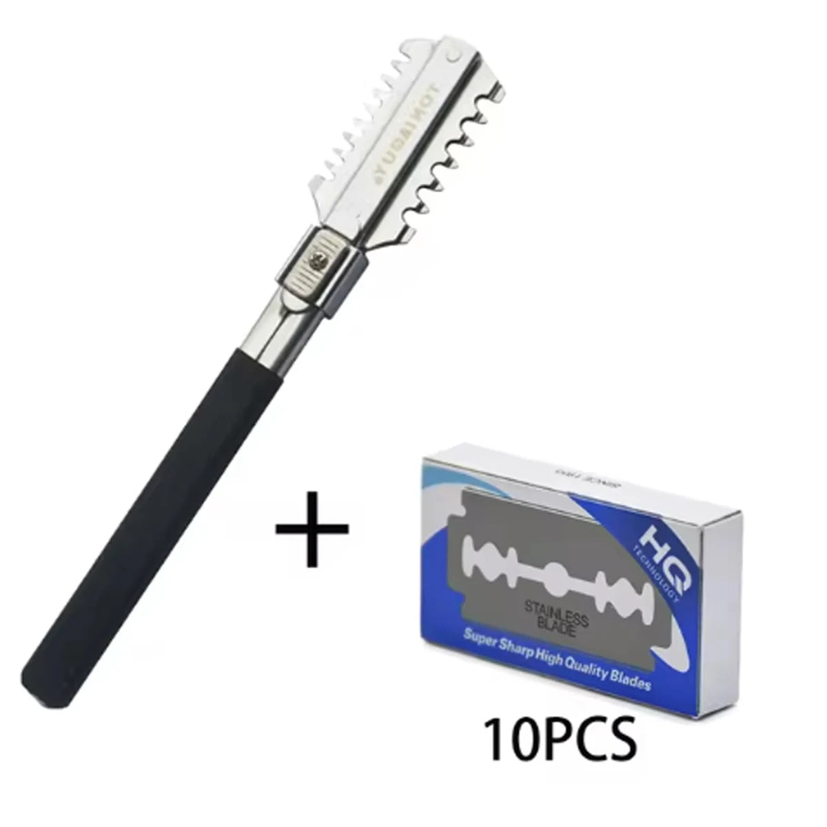 Barbershop Haircutting Double-Edge Razor Barber Stainless Steel Cutting Thinning Hair Shaver Pro Barber Styling Tool Accessories Peaceful Pleasures Health and Wellness B