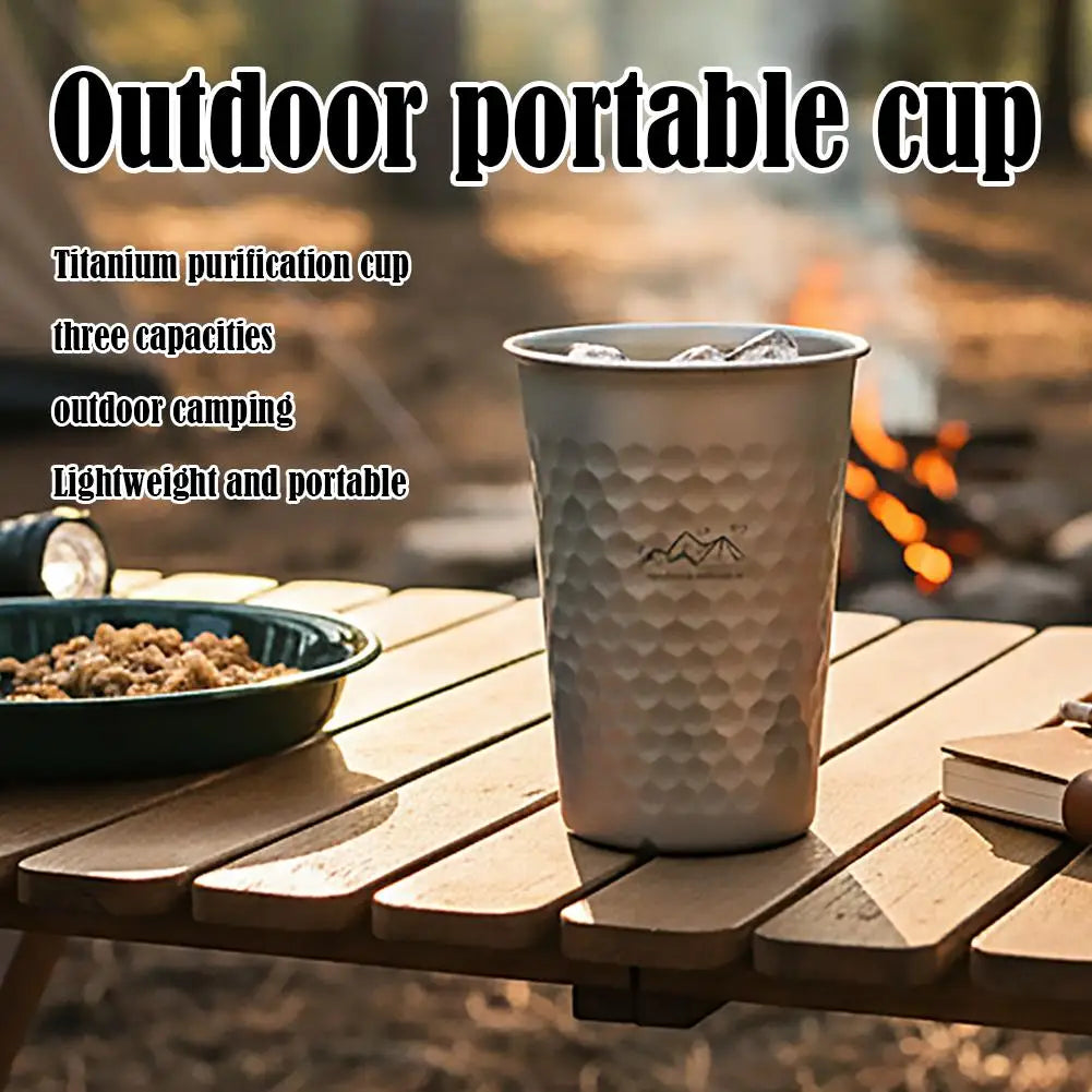 350/500/600ml Portable Outdoor Coffee Tea Mug Ultralight Pure Titanium Camping Cup Picnic Beer Juice Cup Camping Tableware Peaceful Pleasures Health and Wellness