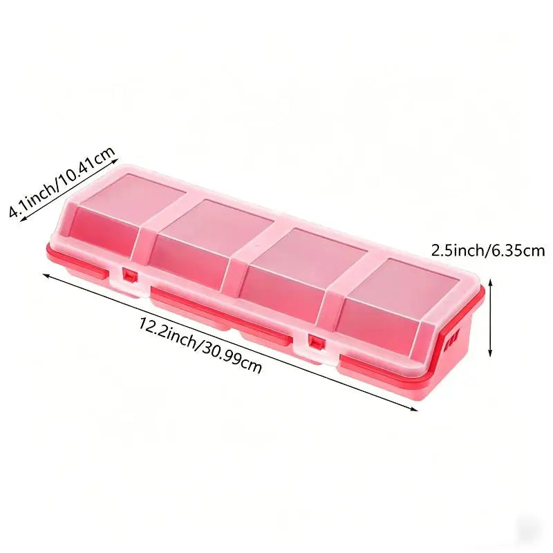 4-Compartment Plastic Screw & Parts Organizer Box with Lid