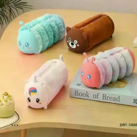 Cute Cartoon Plush Pencil Case – Large Capacity Storage Bag Plush Pencil Case Oasis Select