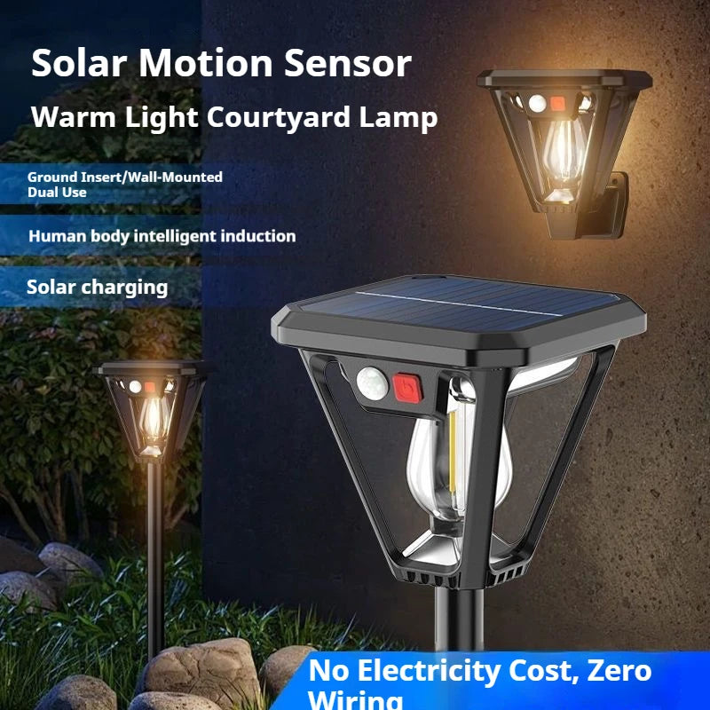 Solar LED Lawn Lamp – Dual-Use Garden & Wall Light