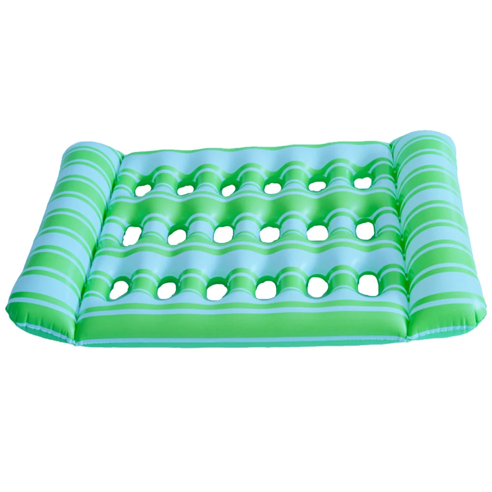 Inflatable Pool Floating Lounger – Foldable PVC Air Mattress Peaceful Pleasures Health and Wellness