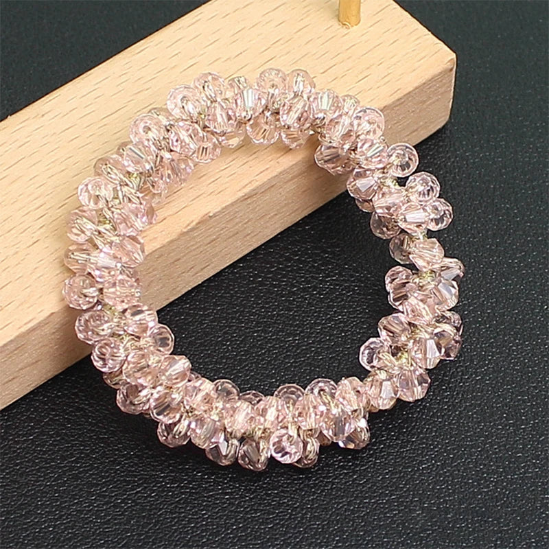Crystal Cherry Rhinestone Scrunchie | Sparkly Hair Tie Women