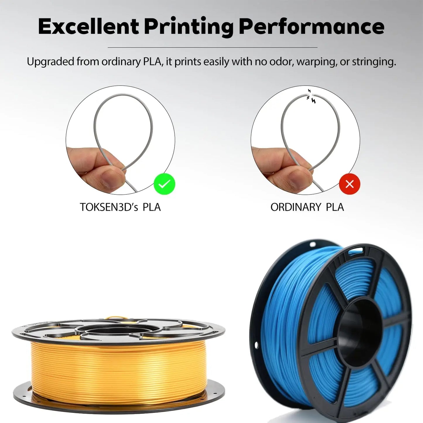 Silk PLA Filament 1.75mm 4-Spool 1KG Bundle for FDM Printers
