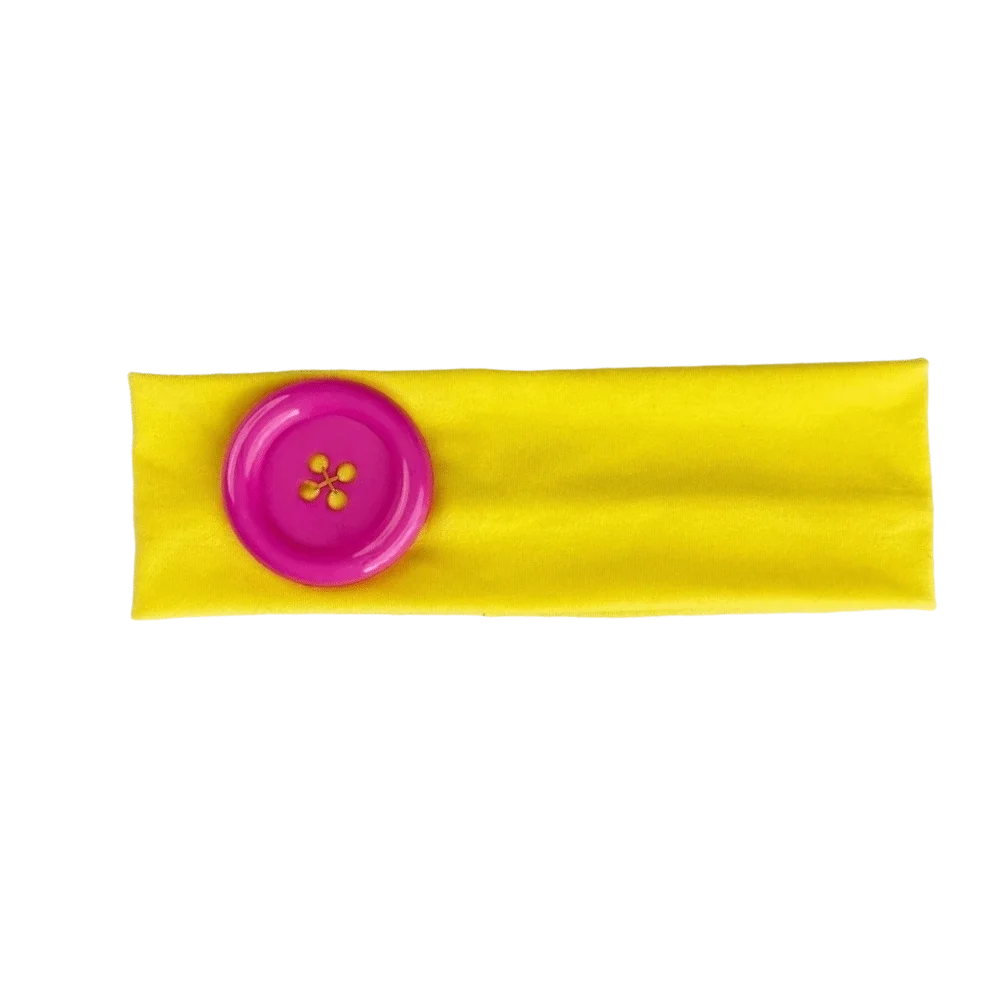 Wide Polka Dot Headband | Vintage Elastic Wrap for Yoga & Gym Hair Headband Peaceful Pleasures Health and Wellness Yellow-Rose