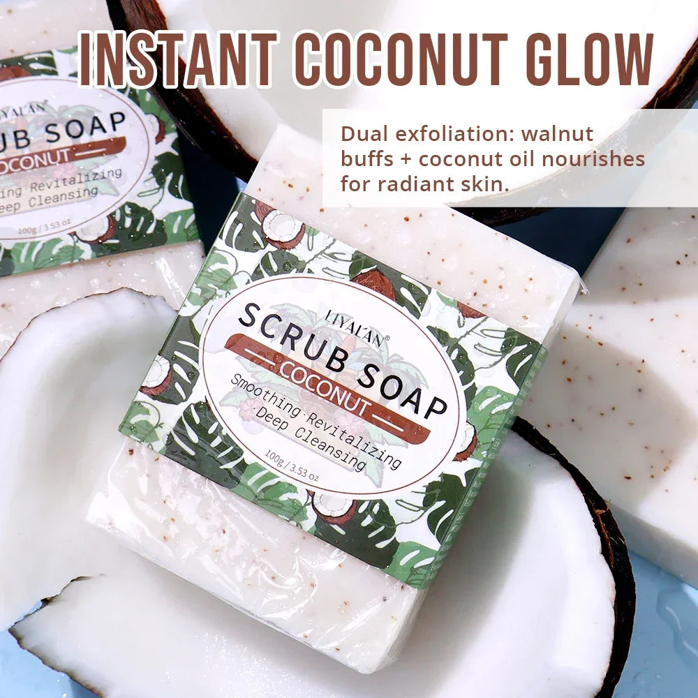 Coconut Scrub Bar Soap – 2-in-1 Exfoliating Body Wash Peaceful Pleasures Health and Wellness