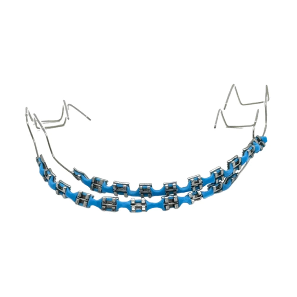 Temporary Tooth Decoration Dental Fake Braces Orthodontic Braces Dental Metal Bracket Practice Props for Dental Students Peaceful Pleasures Health and Wellness Light Blue