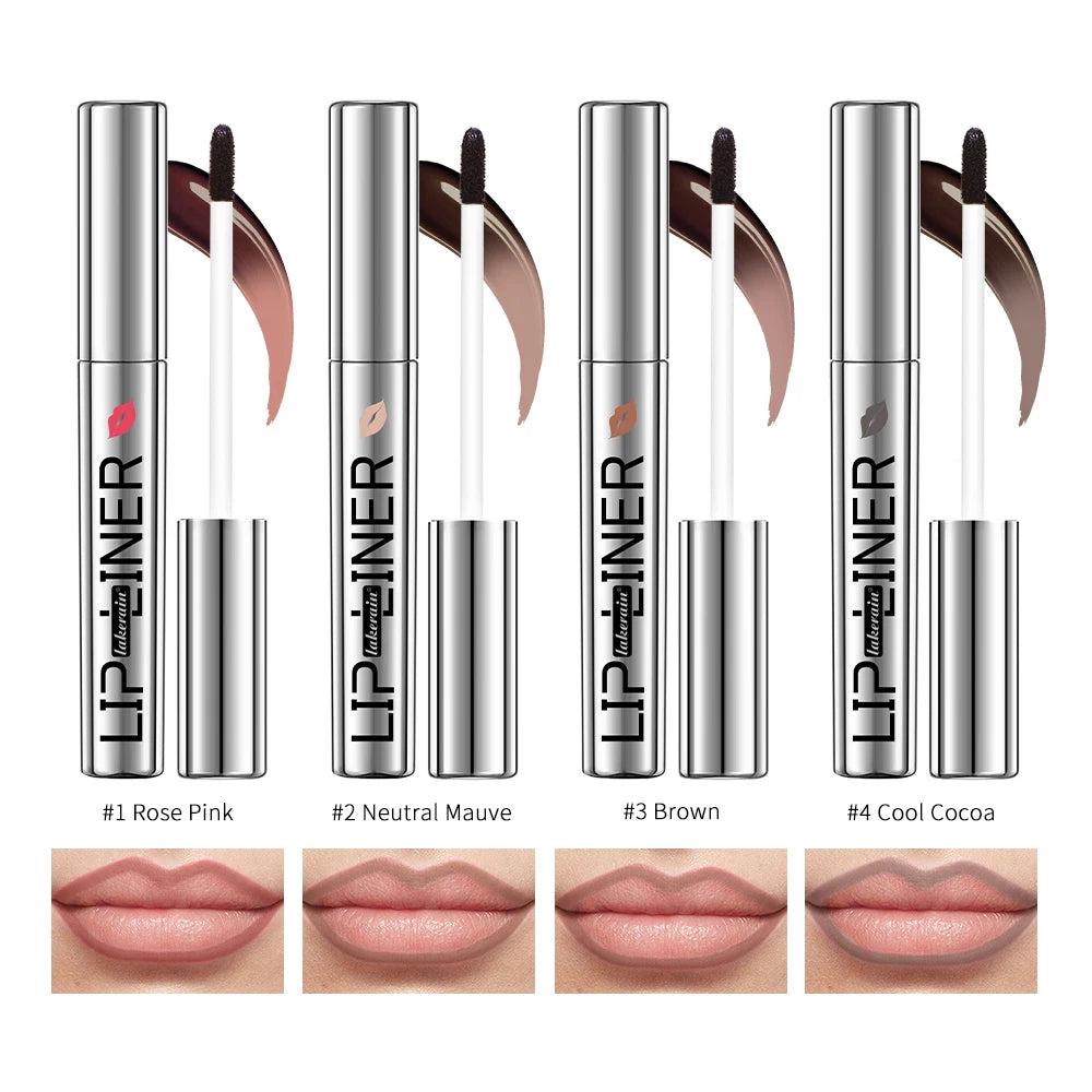 Lipliner Peel Off Lip Liner Stain Peel Off Lip Liner Tattoo Waterproof Matte Long-Lasting Brown Nude Lip Color Cosmetics Makeup Peaceful Pleasures Health and Wellness 4colors