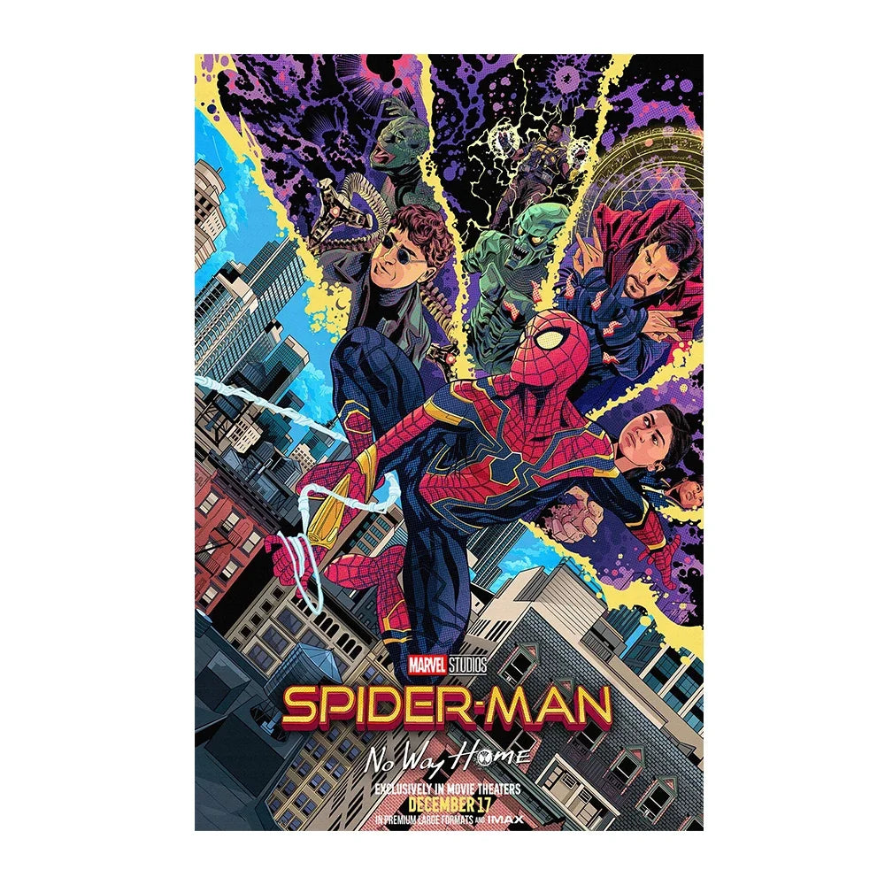 Spiderman No Way Home Movie Poster And Print Superhero Canvas Painting Wall Art Living Room Home Decoration Gift Peaceful Pleasures Health and Wellness