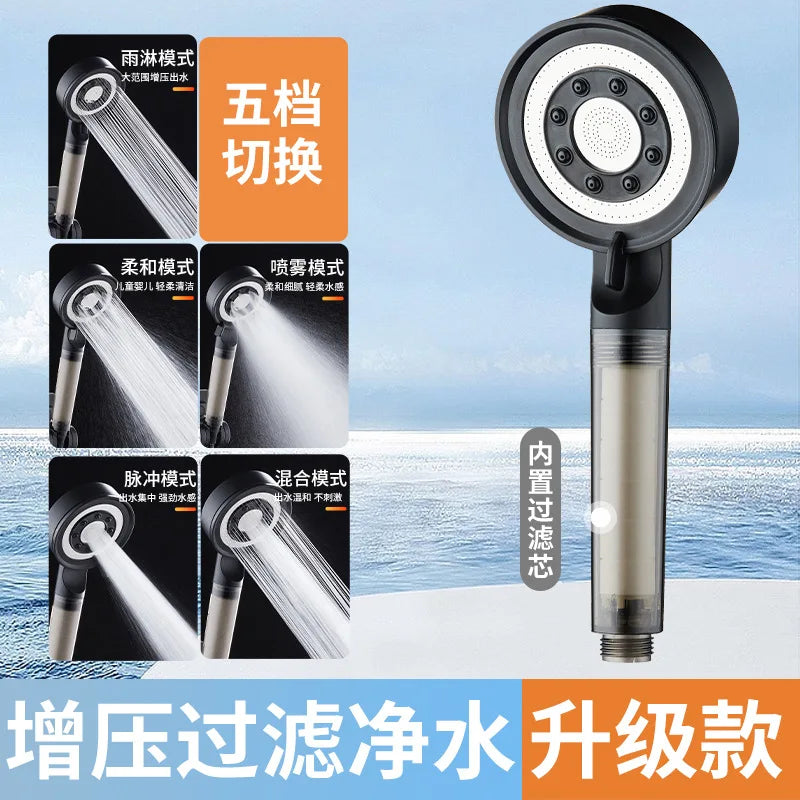 5-Mode High Pressure Handheld Shower Head Set | Water Saving