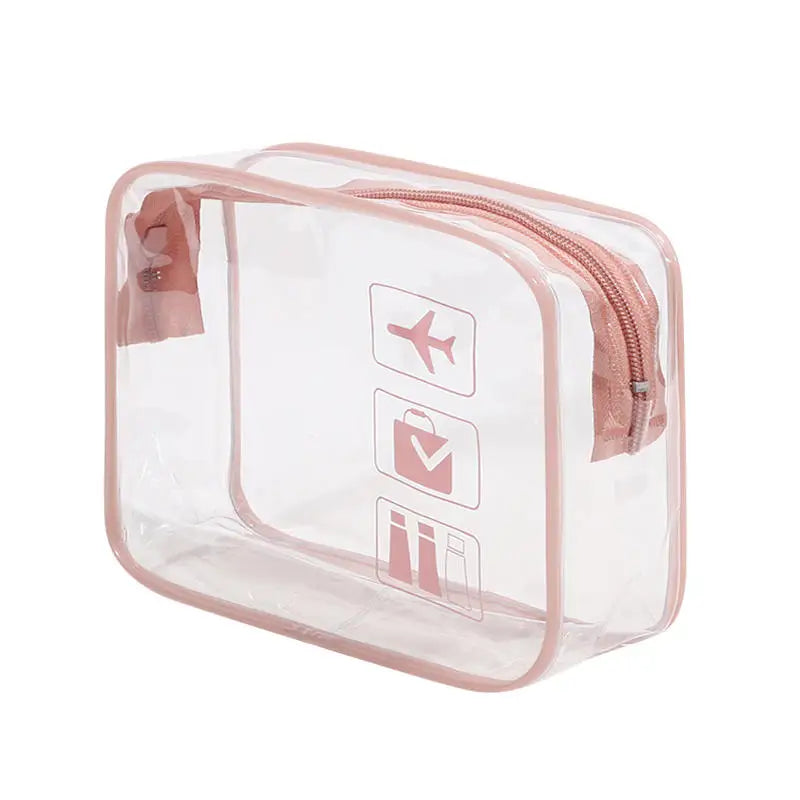 Transparent PVC Makeup Bag for Women Large Capacity Waterproof Handless Travel Toilet Bag Portable Storage Peaceful Pleasures Health and Wellness rose gold