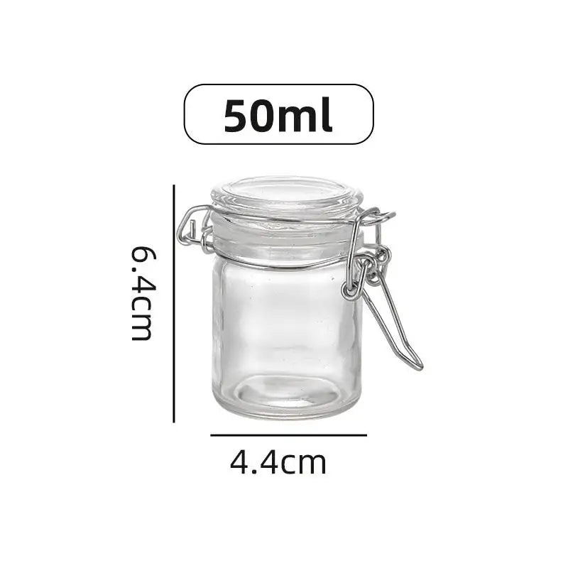 Glass Airtight Storage Jars 50/100ml – Wide Mouth Kitchen Jars