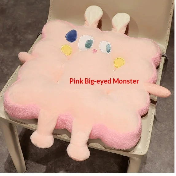Toast Shaped Seat Cushion Memory Foam Office Chair Pad Orthopedic Comfort Floor Pillow for Home Classroom Tatami Window Seat Peaceful Pleasures Health and Wellness Big eyed Pink Rabbit