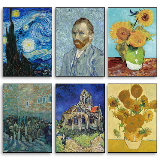 Van Gogh Starry Night Canvas Wall Art Print | Retro Unframed Canvas Art Print Peaceful Pleasures Health and Wellness