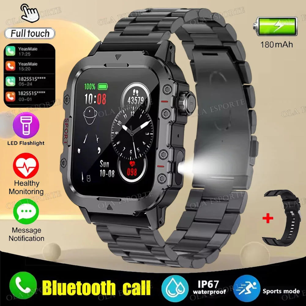 Military Smartwatch 1.44" BT Call GPS Fitness Tracker 3ATM