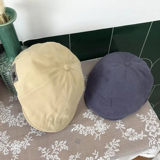 Retro fashion hat can be worn front or back duckbill cap women's khaki newsboy cap trendy beret women's painter's hat Peaceful Pleasures Health and Wellness