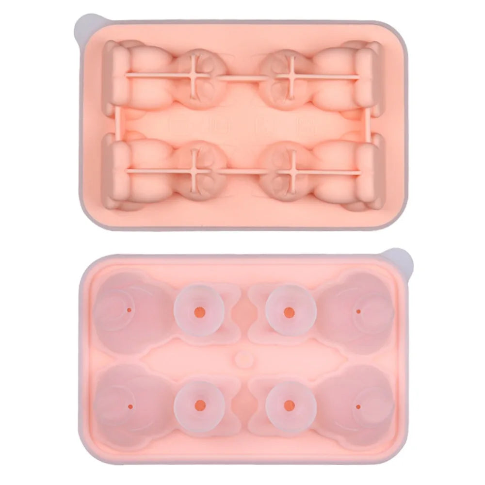 3D Cat Ice Cube Mold | BPA-Free Silicone, 4 Cavities