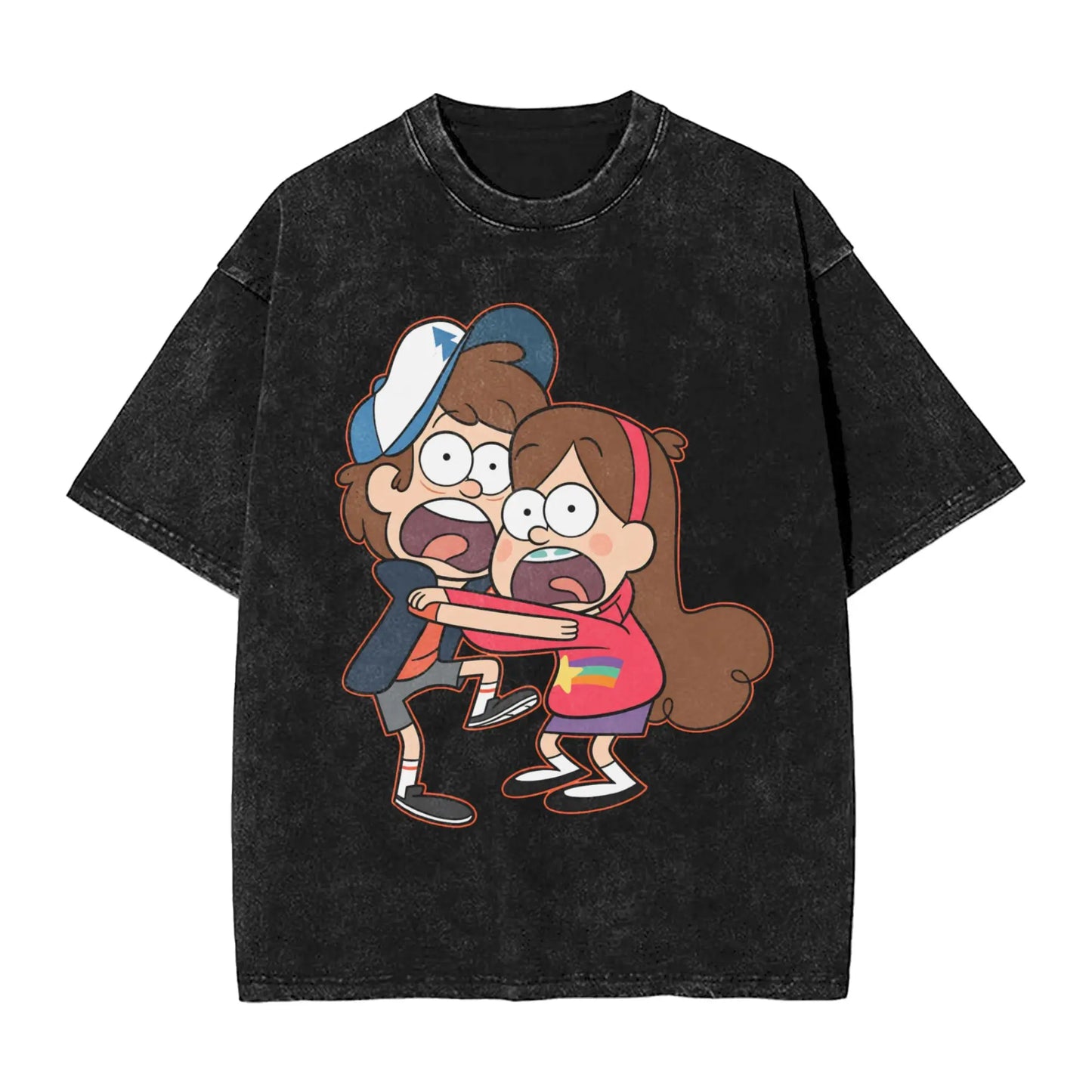 Gravity Falls Men T Shirt Washed Vintage Tee Shirt Short Sleeve Crew Neck T-Shirt Pure Cotton Graphic Printed Clothing Peaceful Pleasures Health and Wellness 7 S