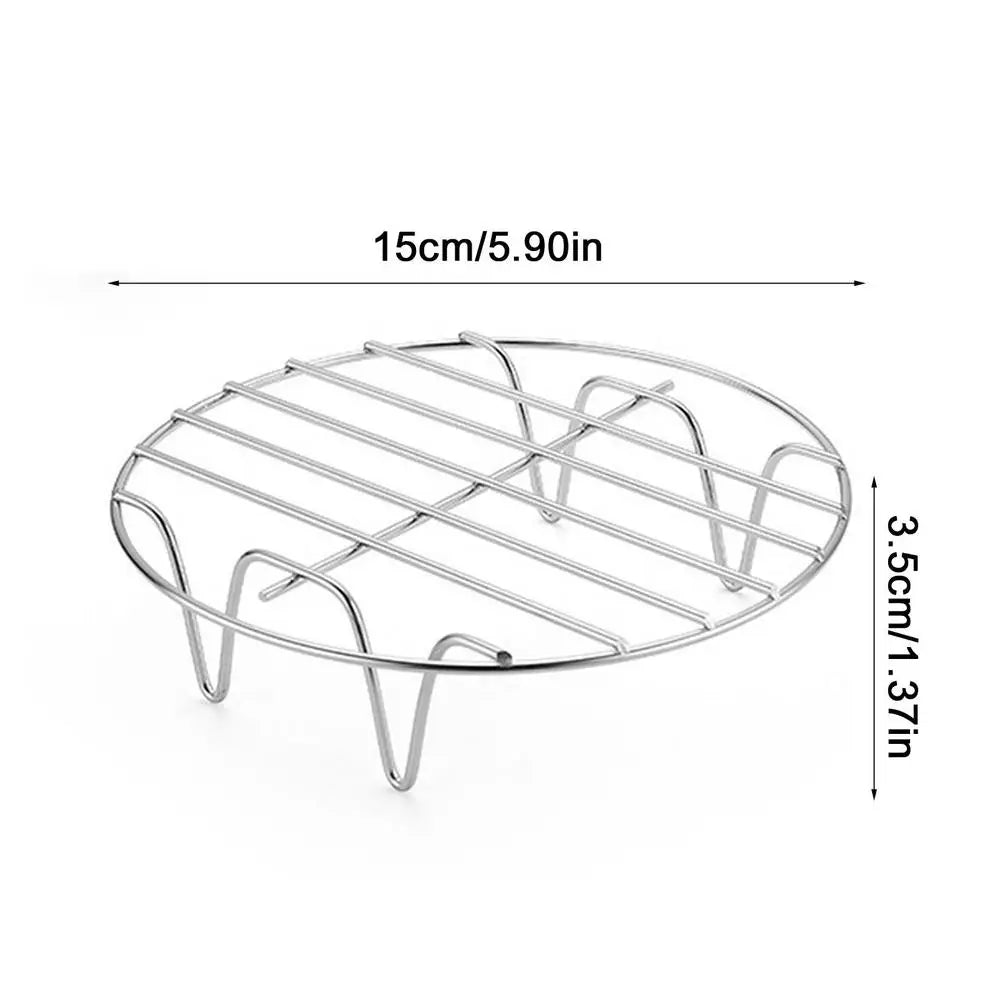 Stainless Steel Round Cooking Rack 6/7/8 Inches Oven & Air Fryer Rack For Even Cooking, Dishwasher Safe For Pizza, Chicken Peaceful Pleasures Health and Wellness 6 inch