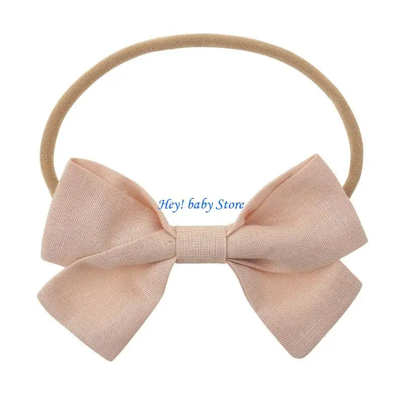 Newborn Baby Elastic Bow Knot Headband | Soft Linen Hair Band