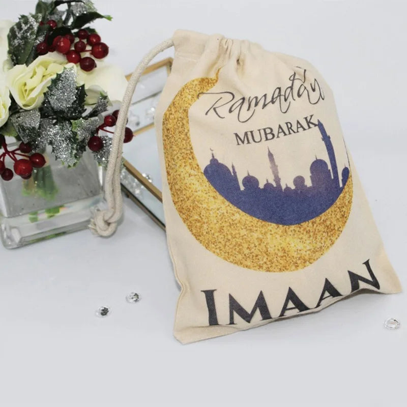 5-Pack Personalised Eid Mubarak Gift Bags | Custom Name Eidi Personalised Gift Bags Peaceful Pleasures Health and Wellness