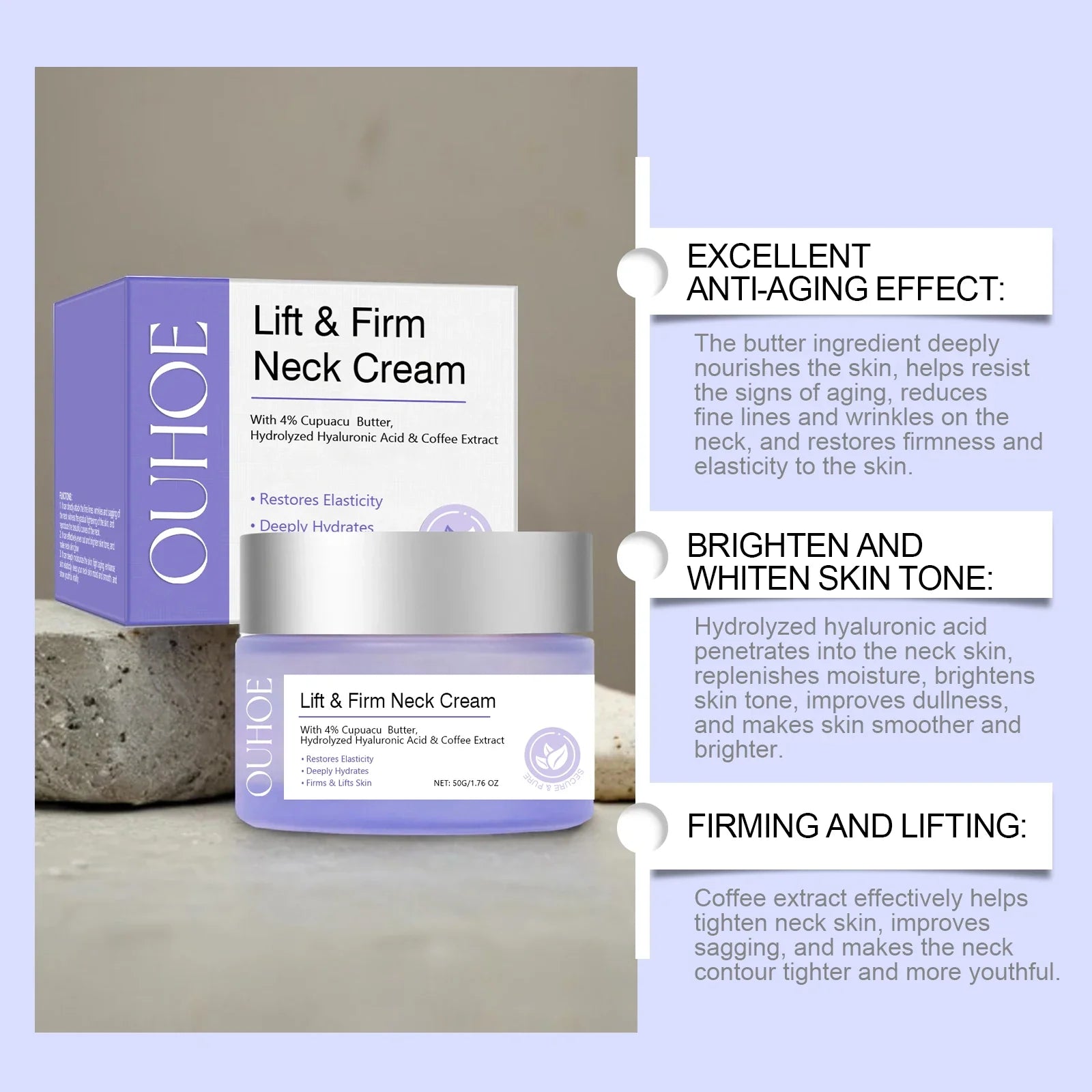 Firming Neck Cream – Tighten, Lift & Reduce Fine Lines 50g Neck Firming Cream Oasis Select