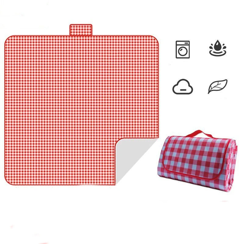 The Picnic Mat Is Made of Thickened Waterproof Moisture-proof Sand-proof and Wear-resistant Camping Non-woven Fabric Peaceful Pleasures Health and Wellness Red 200x300cm