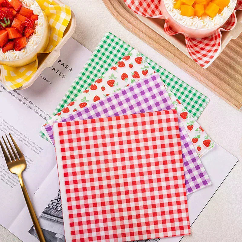 100Pcs Greaseproof Wax Paper Sheets | 7 Colors for BBQ & Picnic Food Wrapping Paper Peaceful Pleasures Health and Wellness