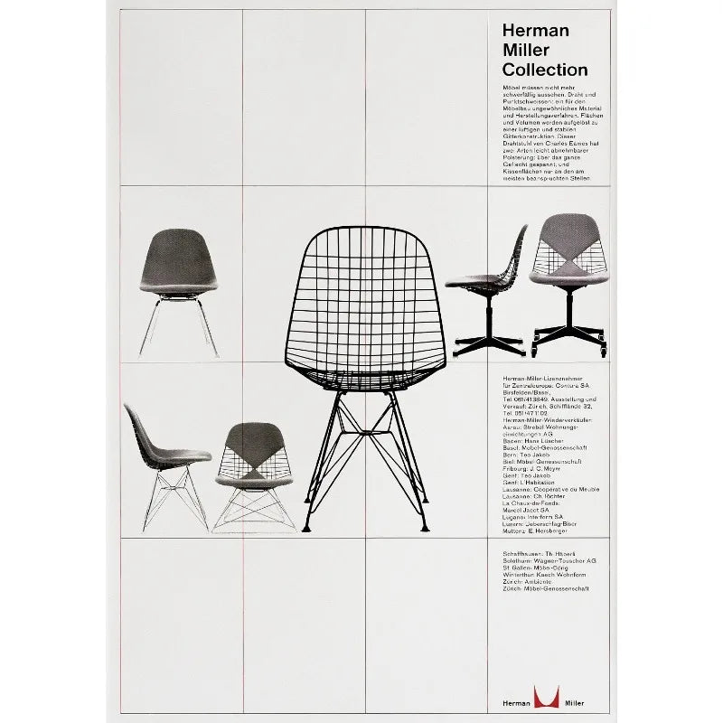 Vintage Bauhaus Chairs Canvas Poster | Mid-Century Wall Art