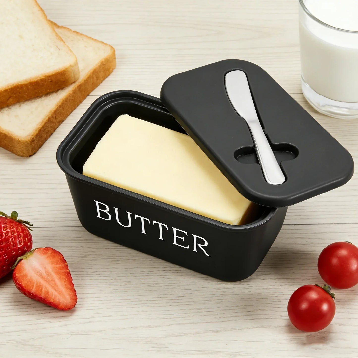 Sealed Butter Cheese Storage Box Integrated Cutter Design, Food Grade Safe PP Moisture-proof Fridge Organizer For Home Kitchen Peaceful Pleasures Health and Wellness