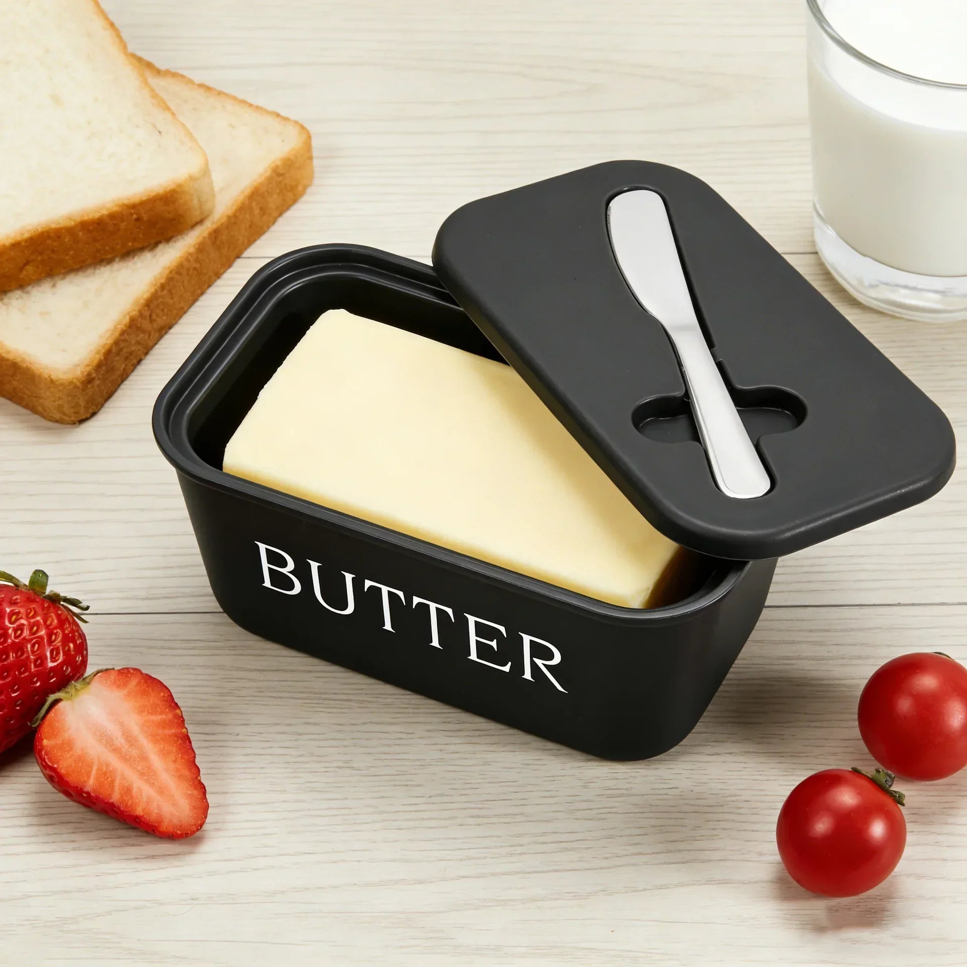 Sealed Butter Cheese Storage Box Integrated Cutter Design, Food Grade Safe PP Moisture-proof Fridge Organizer For Home Kitchen Peaceful Pleasures Health and Wellness