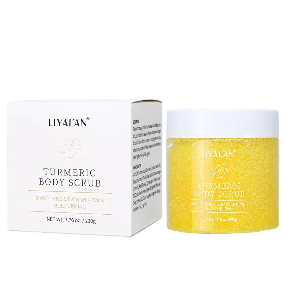 Turmeric Sea Salt Body Scrub – Exfoliating Golden Glow Polish Peaceful Pleasures Health and Wellness Turmeric Scrub 220g China Mainland
