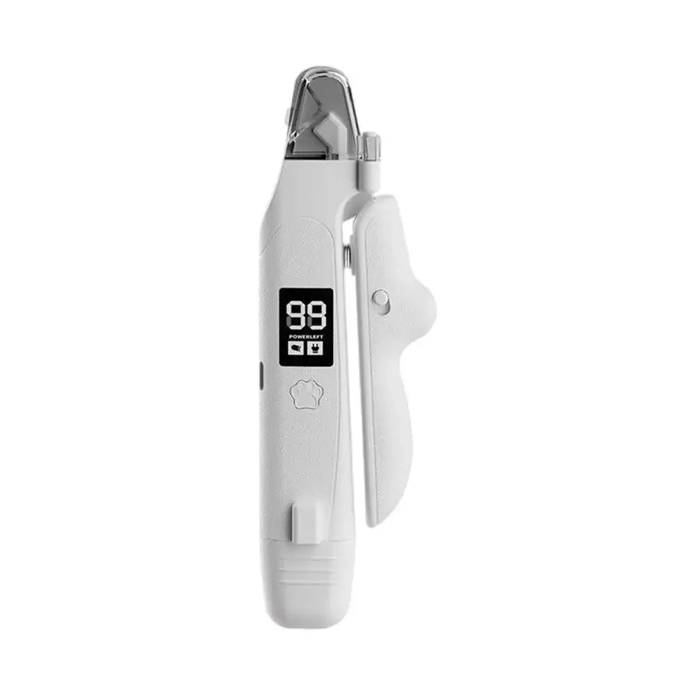 Pet Nail Clipper Trimmer with LED Light USB Rechargeable Electric Nail Clipper Display Nail Grinder Prevent Injury Low Noise Peaceful Pleasures Health and Wellness 1pcs