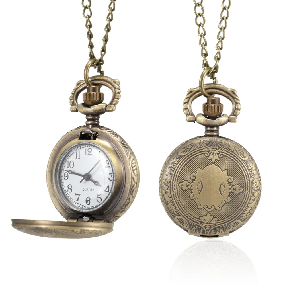 Vintage Quartz Pocket Watch with Chain | Personalized Gift