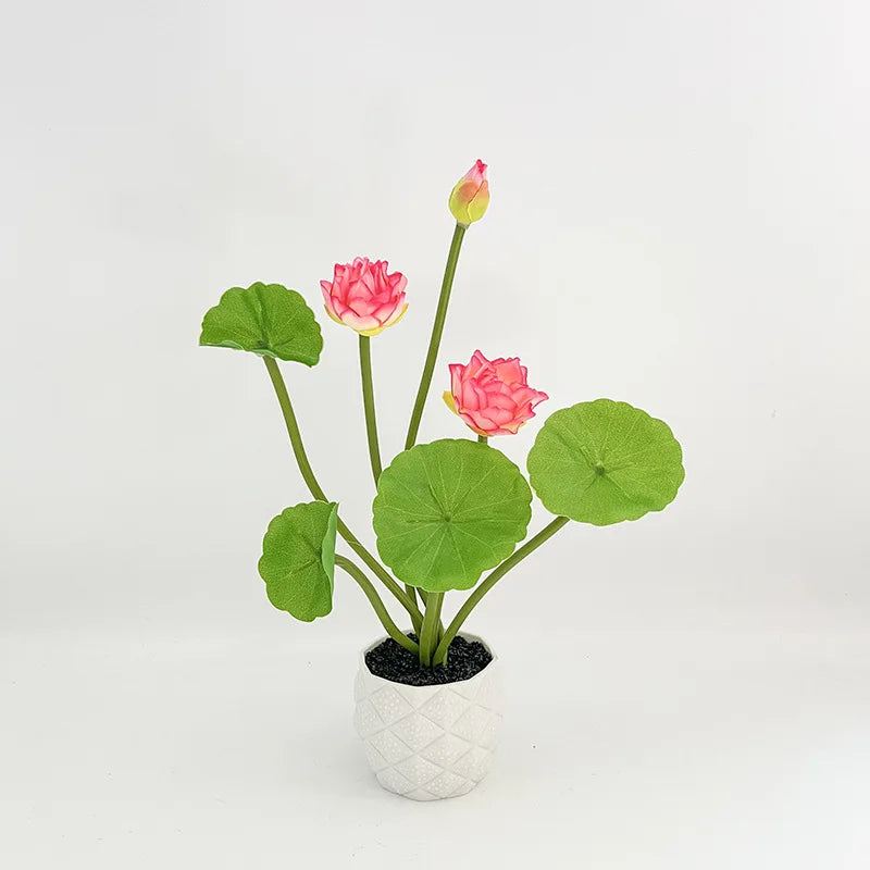 Mini Artificial Lotus Potted Plant | Home Decor & Photo Prop