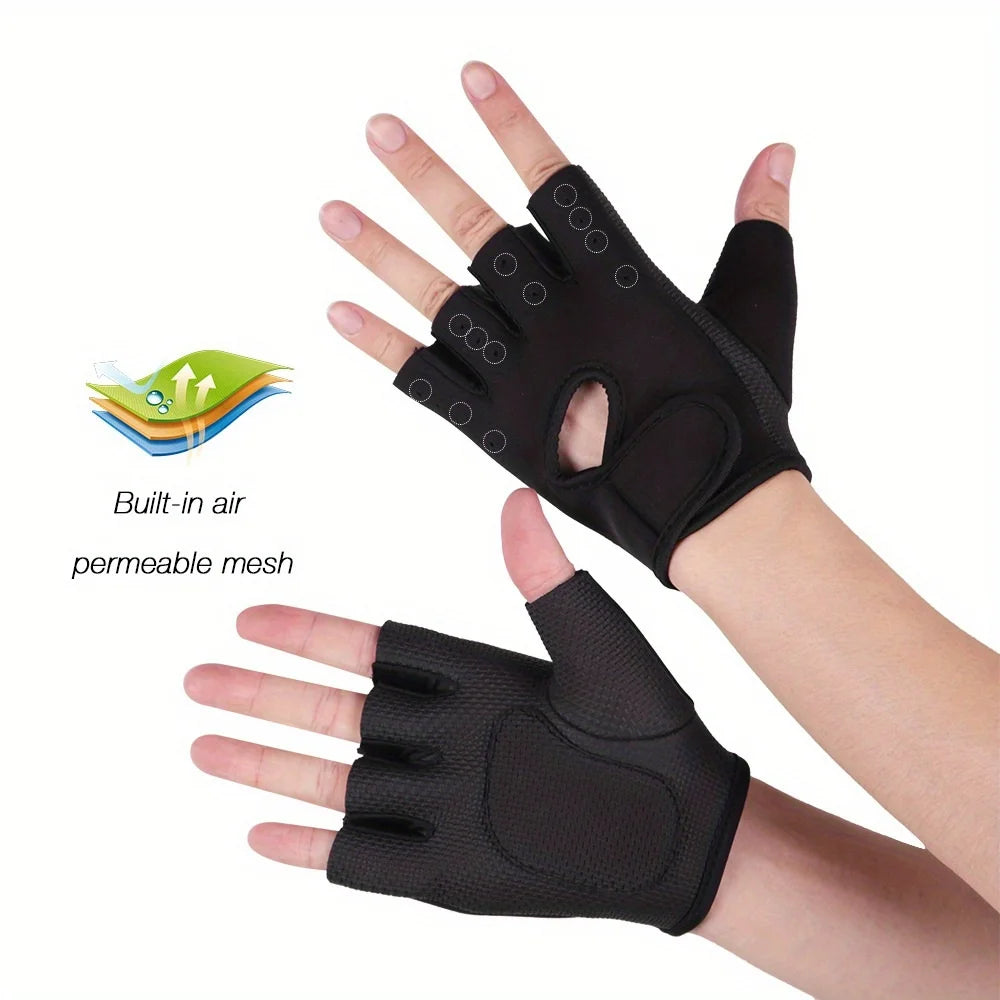 Unisex Non-slip Fitness Gloves, Breathable Lightweight Half Finger with Shock Absorption for Weightlifting Gym Training & Sports Peaceful Pleasures Health and Wellness