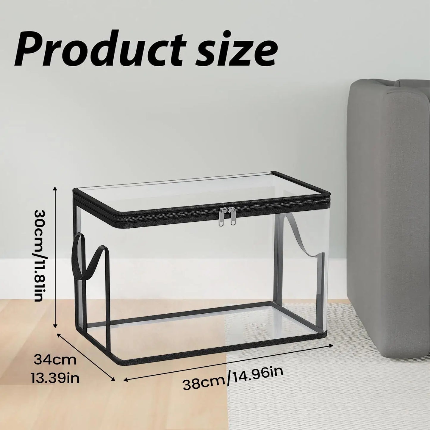 Clear Stackable PVC Storage Bins | 2-Pack Organizer Boxes