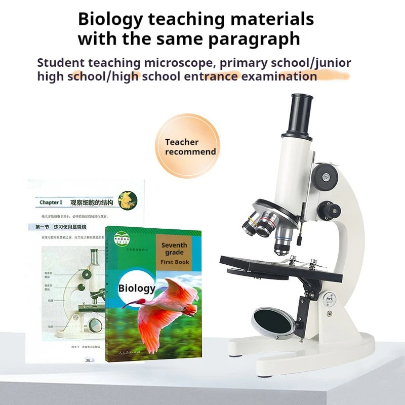 Optical Microscope for Primary and Secondary School Biology Science Popularization Teaching for Children Peaceful Pleasures Health and Wellness