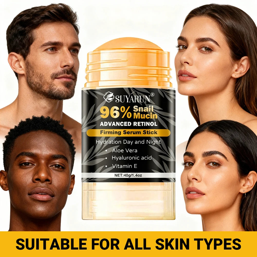 SUYARUN 96% Snail Mucin & Retinol Anti-Aging Cream Stick - Firming Neck, Face & Feet Care, Intensive Hydration. Peaceful Pleasures Health and Wellness