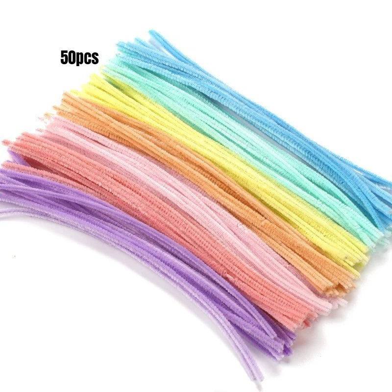 Macaron Fluffy Pipe Cleaners – Thick Plush DIY Craft Twist Sticks