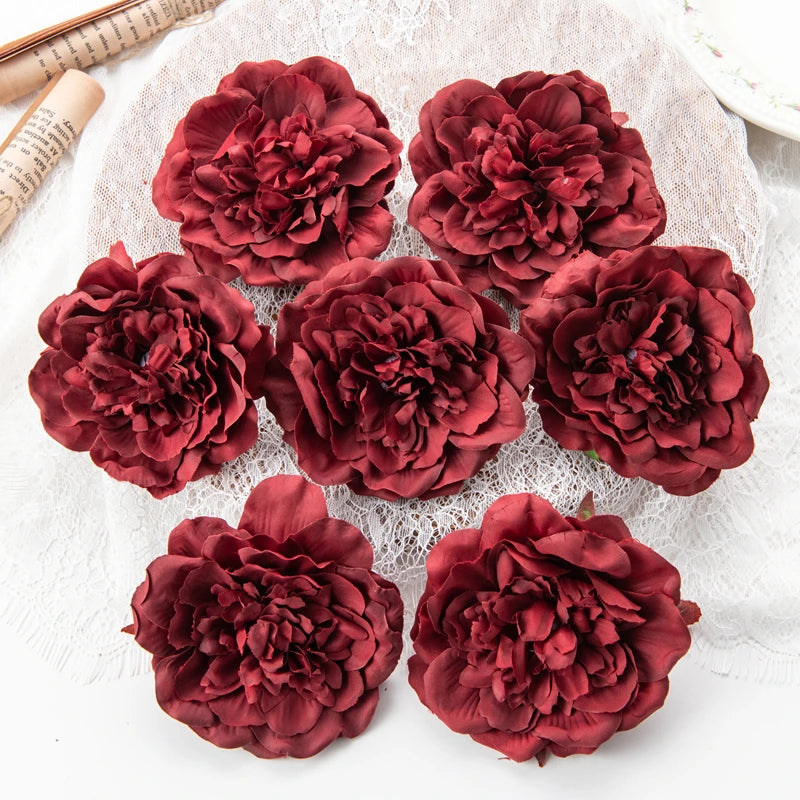Silk Artificial Peony Dahlia Flower Heads 10cm – 5 or 10pcs