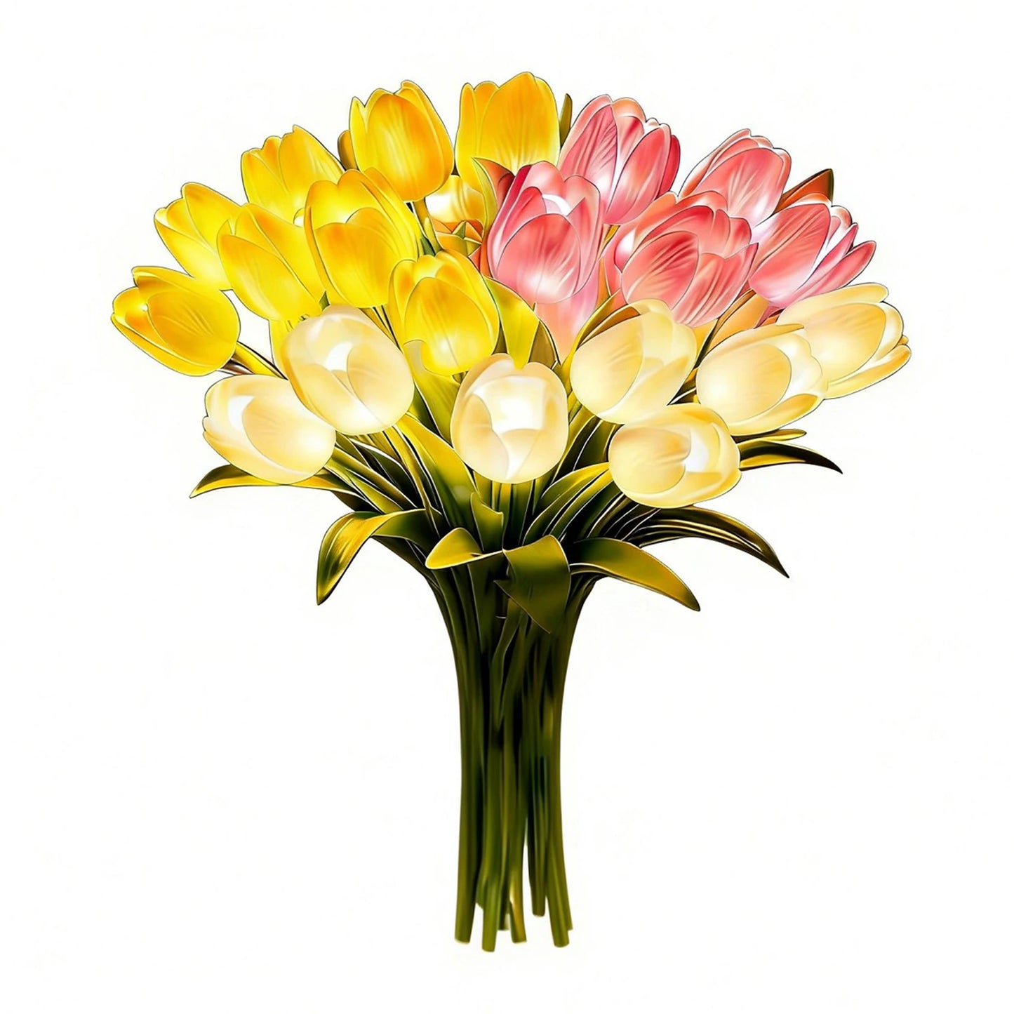 Tulip Bouquet Night Light LED Artificial Flower Table Lamp with Ribbon for Home Decor Birthday Valentine Day Gift for Women Peaceful Pleasures Health and Wellness d