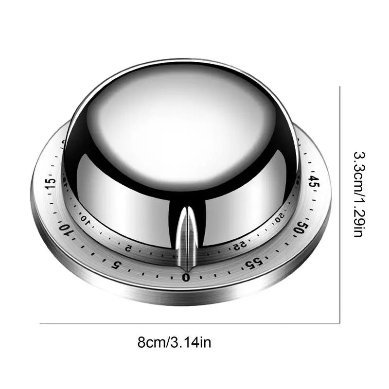Stainless Steel Mechanical Kitchen Timer | Magnetic Base