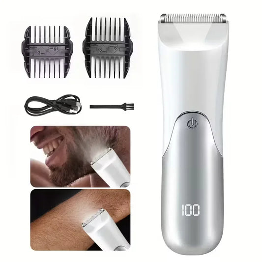 Men's Electric Beard Trimmer & Body Groomer with LED Light Electric Beard Trimmer Peaceful Pleasures Health and Wellness